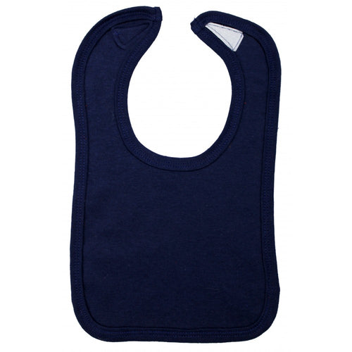 2-Ply Interlock Solid Navy Blue Pastel Infant Bib