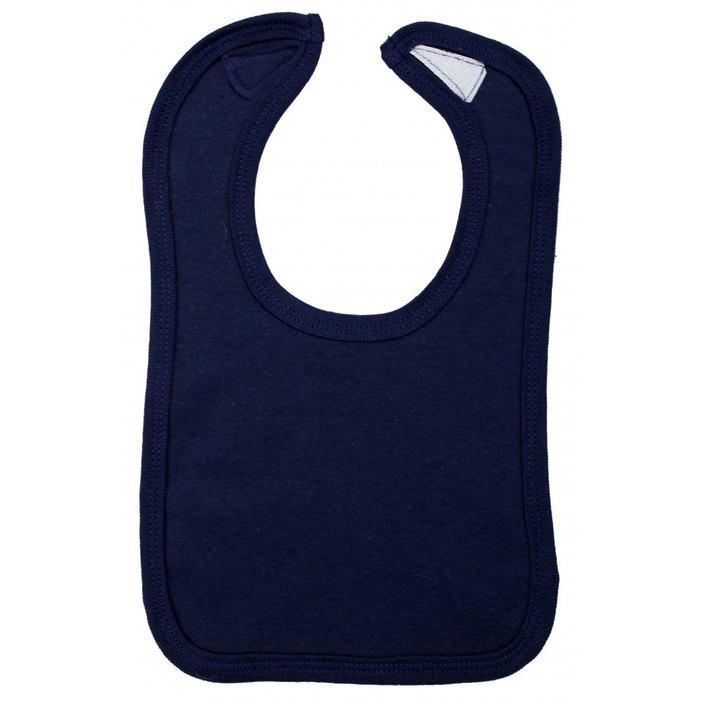 2-Ply Interlock Solid Navy Blue Pastel Infant Bib