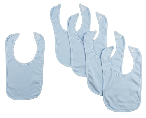 2-Ply Interlock Solid Blue Pastel Infant Bib: Bundle (Pack of 5)