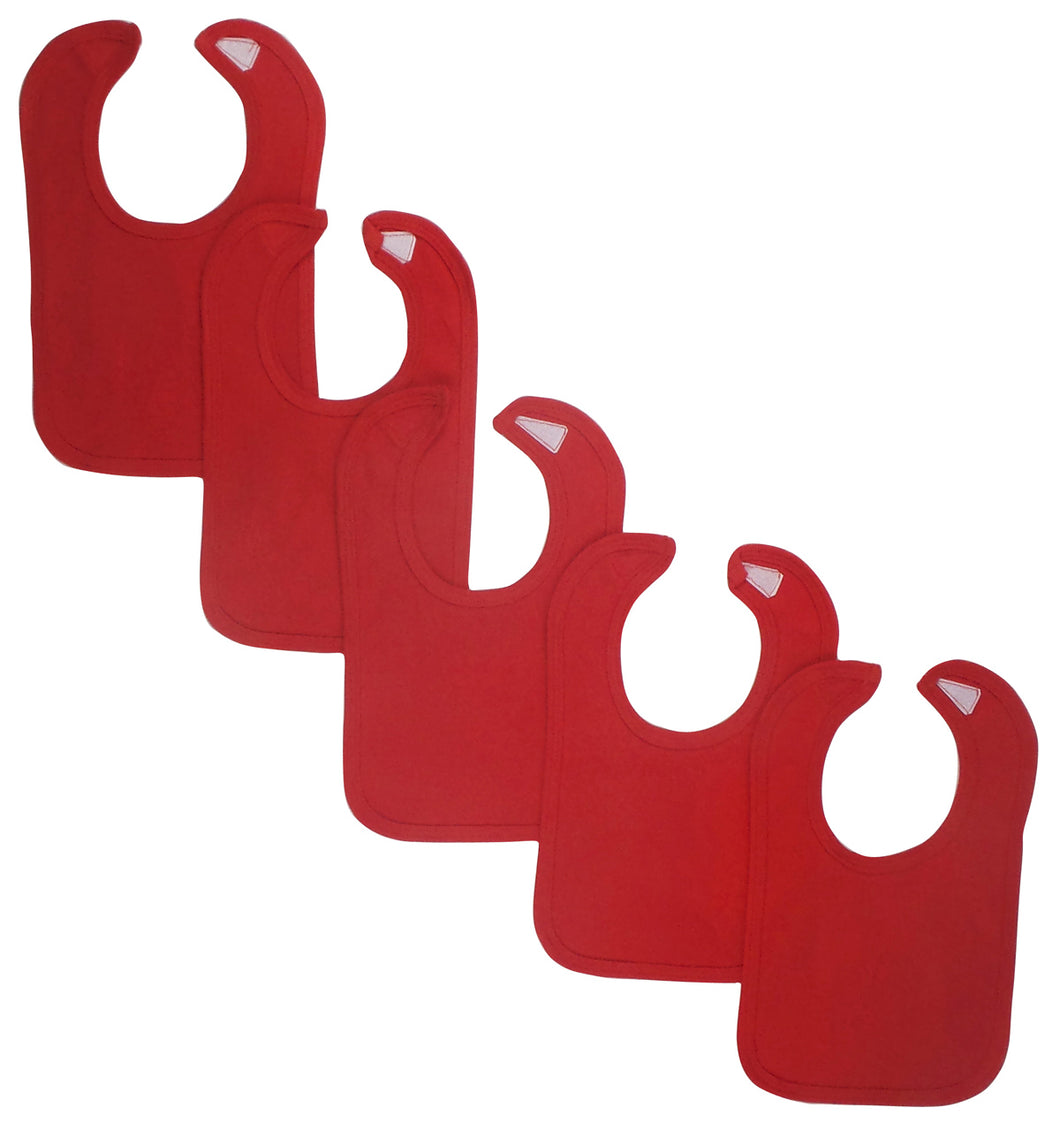 2-Ply Interlock Solid Red Pastel Infant Bib: Bundle (Pack of 10)