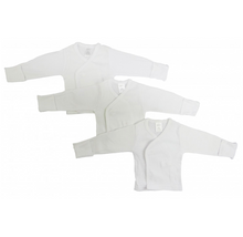 Cargar imagen en el visor de la galería, Rib Knit White Long Sleeve Side-Snap Shirt 3-Pack: Small 6-12 Months
