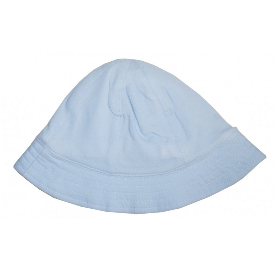 Blue Interlock Infant Sun Hat: Medium 12-18 Months