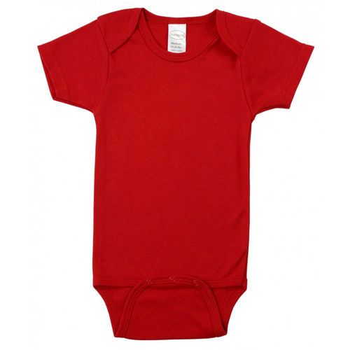 Red Interlock Short Sleeve Onezie: Small 6-12 Months