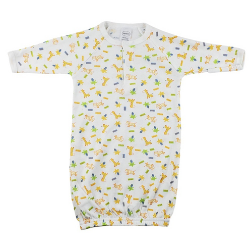 Unisex Print Flame-Resistant Gown: Newborn 0-6 Months