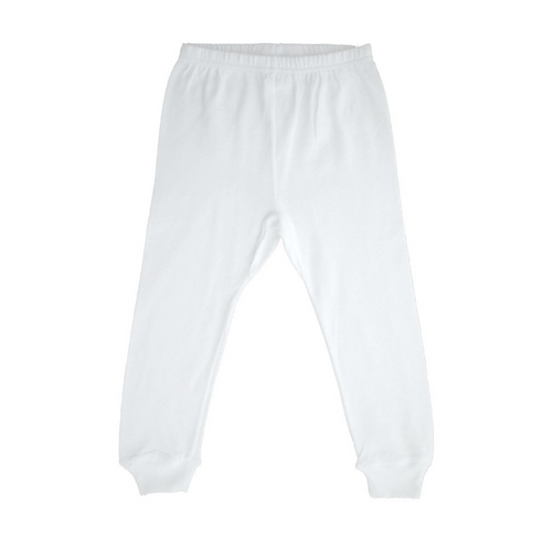 White Rib Knit Long Infant Pants: Medium 12-18 Months