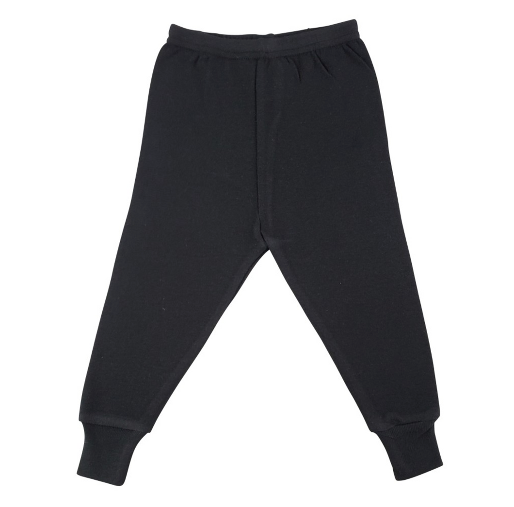 Black Rib Knit Long Infant Pants: Medium 12-18 Months