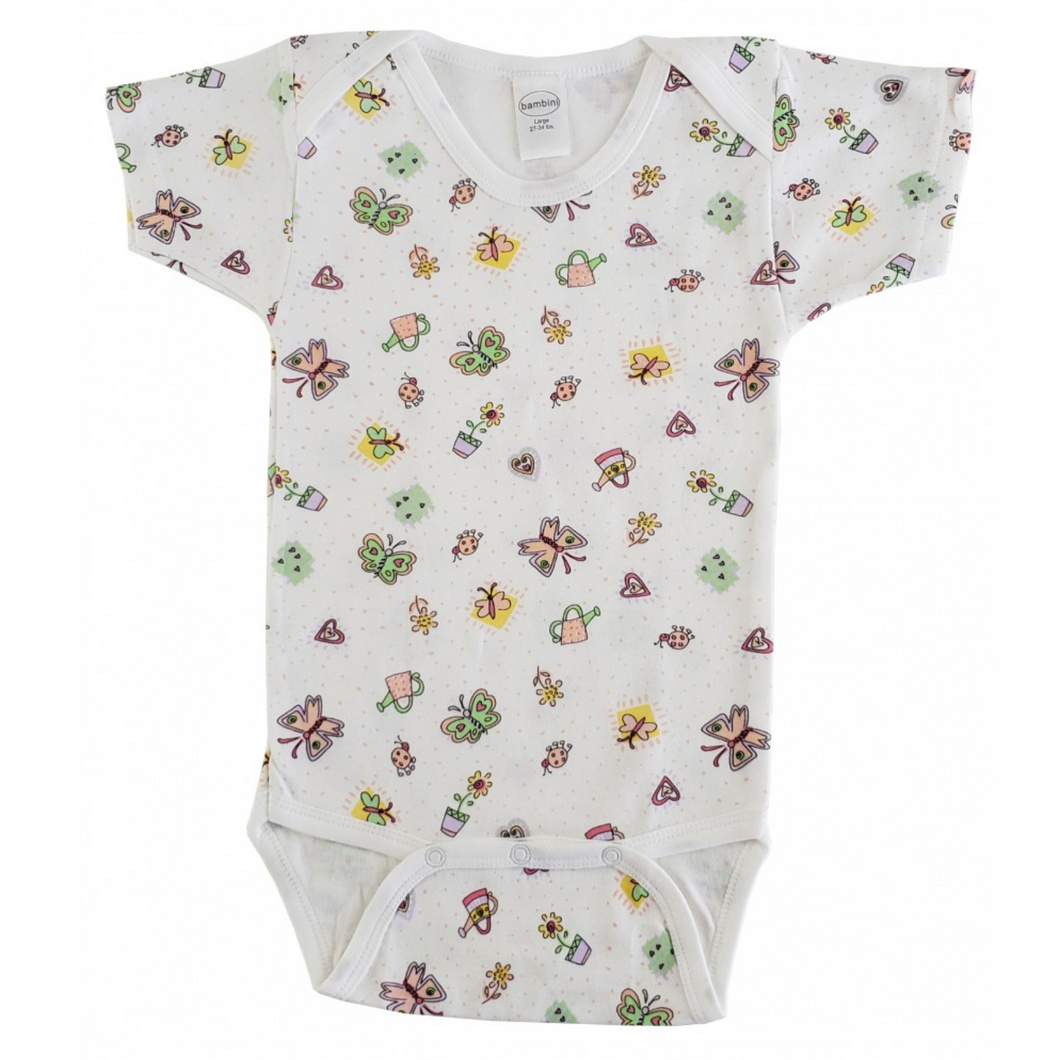 Interlock Butterfly Print Short Sleeve Onezie: Large 18-24 Months