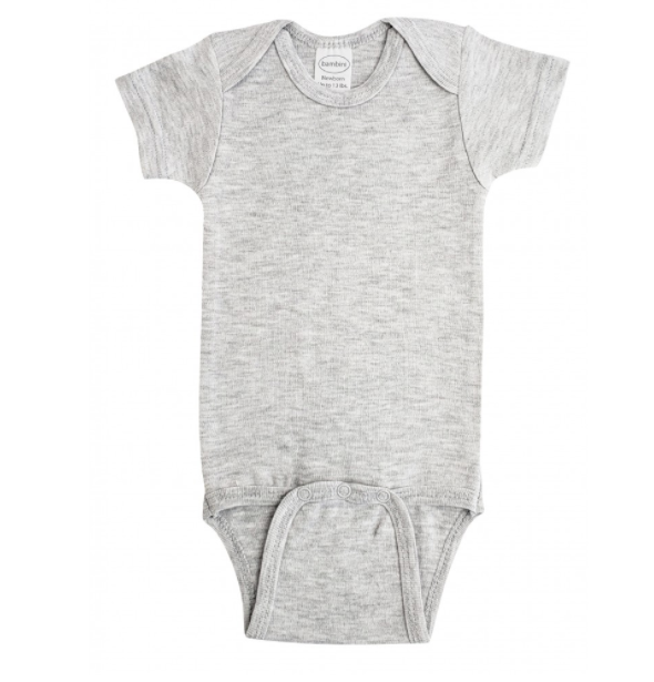 Heather Grey Interlock Short Sleeve Onezie: Small 6-12 Months