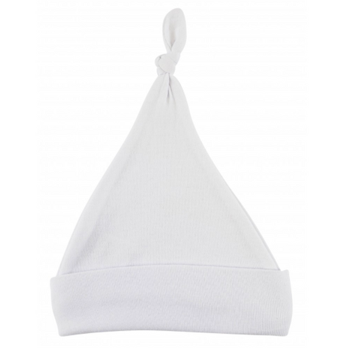 White Knotted Baby Cap: One Size Only Up to 18 Months