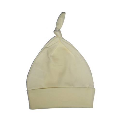 Yellow Knotted Baby Cap: One Size Only - Up to 18 Months
