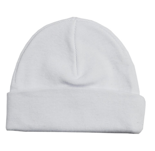 White Pastel Rib Knit Beanie 