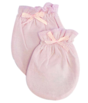 Pink Cotton Jersey Infant Mittens: One Size - Fits Up to 3 Months