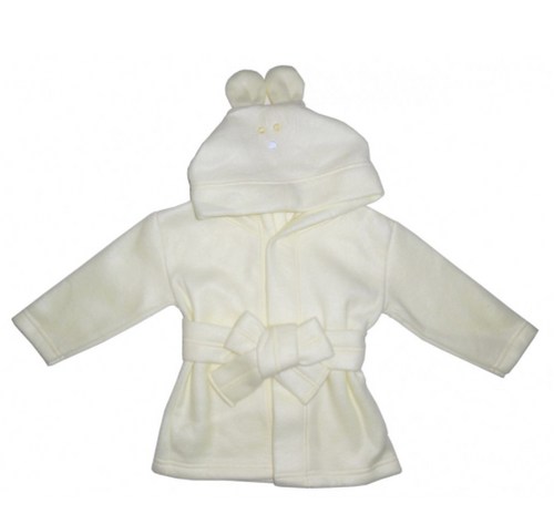 Yellow Fleece Robe Pastel with Rabbit Ears Hoodie: Fits Up to 9 Months