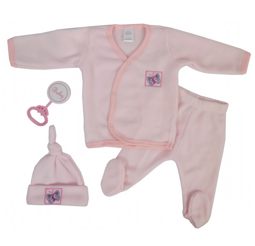 4-Piece Pastel Fleece Gift Set: Newborn 0-6 Months