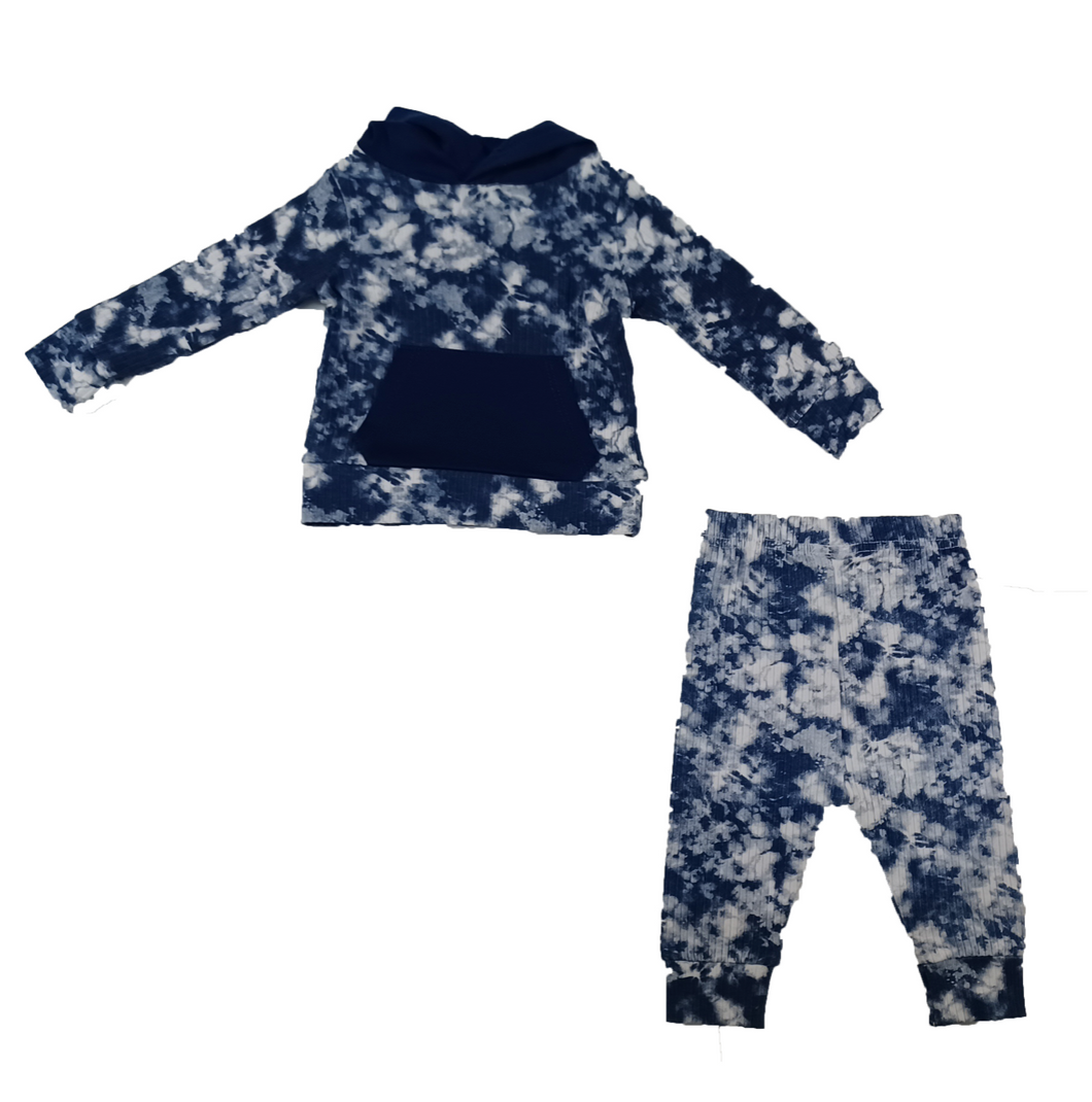 2-Piece Blue Tie Dye - Small 6-9 Months