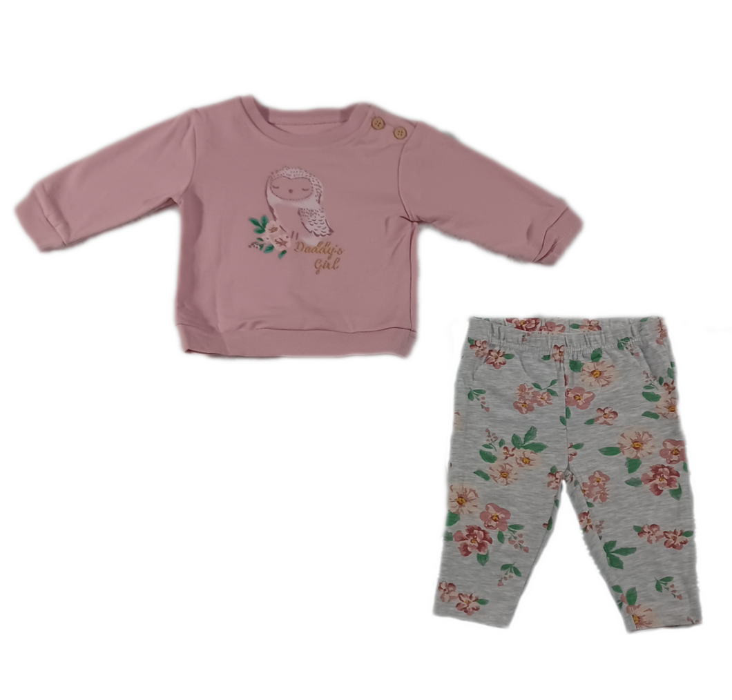 2-Piece Pretty Pink Owl - Newborn 3-6 Months