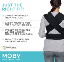 Cargar imagen en el visor de la galería, Moby Classic Wrap Baby Carrier - Black
