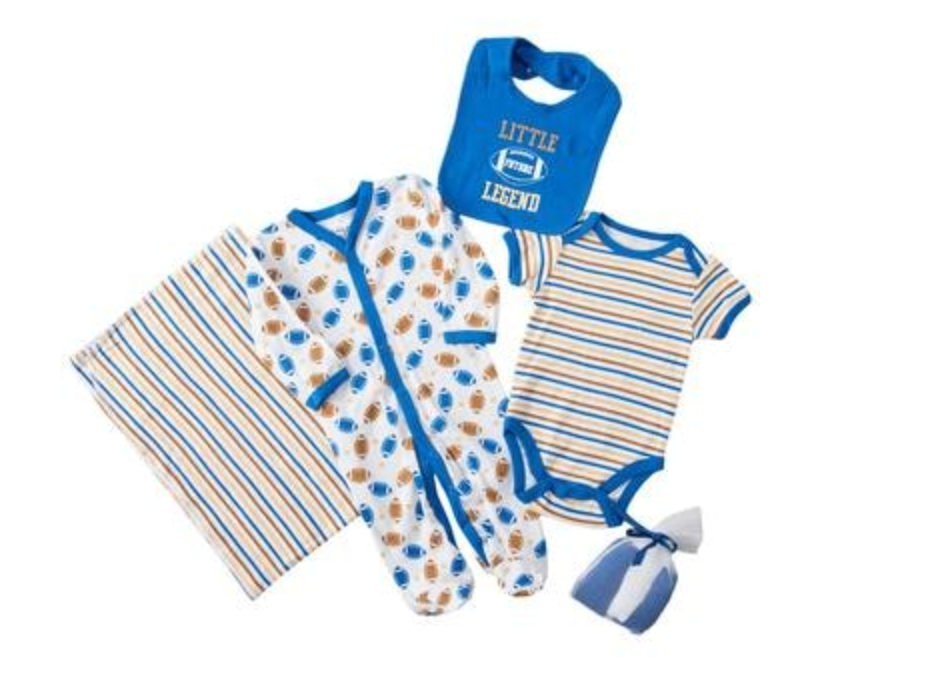 Baby Boy Cutie Pie 9pc. Football Layette Set: 3-6 months