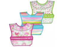 Cargar imagen en el visor de la galería, Green Sprouts Snap &amp; Go Wipe-off Bibs 3pk
