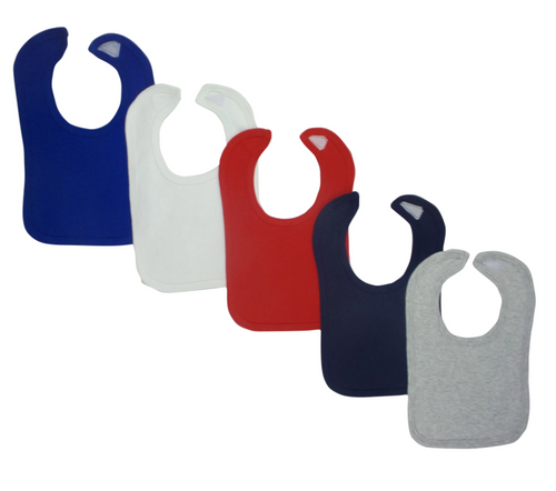 2-Ply Interlock Solid Infant Bib Variants - Bundle (Pack of 5)
